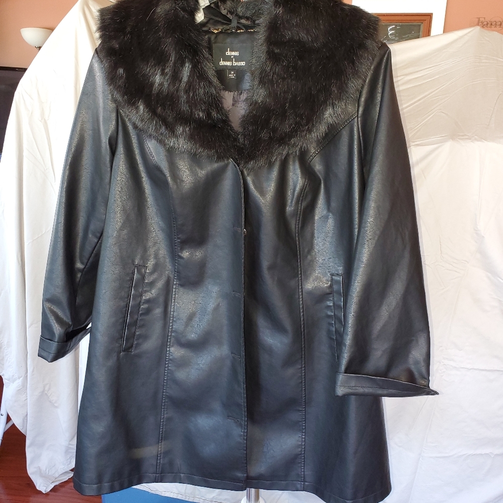 Dennis Basso leather coat